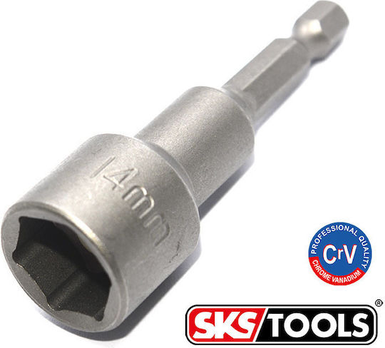 SKS Tools Μαγνητικό Καρυδάκι Εξάγωνο με Καρέ Υποδοχής HEX Διάμετρος 14mm