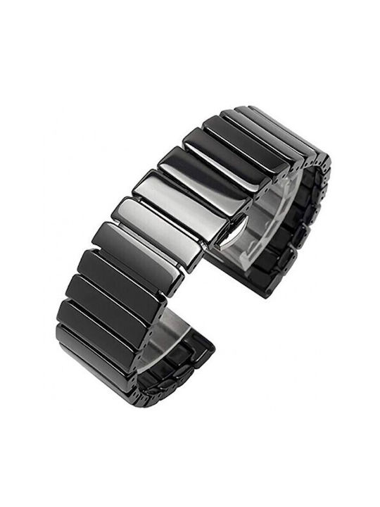 Galaxy Watch3 45mm Λουράκι Ανοξείδωτο Ατσάλι Μαύρο (Honor GS ProAmazfit GTR 47mm)