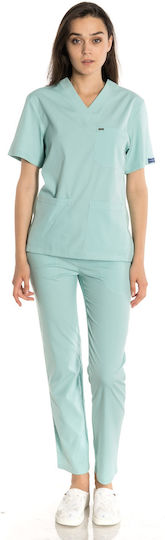 Women's Light Blue Pants & Blouse Set