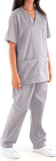 Women's Gray Pants & Blouse Set