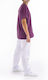 Medizinische Bluse Lila aus Baumwolle und Polyester