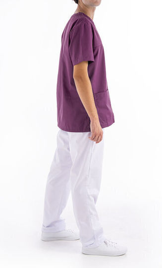 Medizinische Bluse Lila aus Baumwolle und Polyester