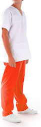 Men's Orange Medical Pants Cotton and Polyester