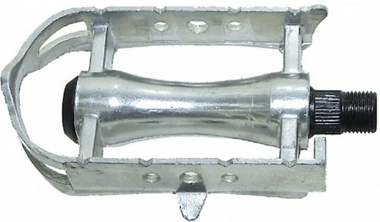 Flat Bicycle Pedals Silver