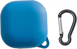 Pro Silicone Case with Keychain Light Blue for Galaxy Buds Live / Pro