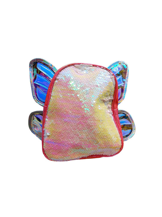 Butterfly Παιδική Τσάντα Πλάτης Ροζ 22x25x25εκ.