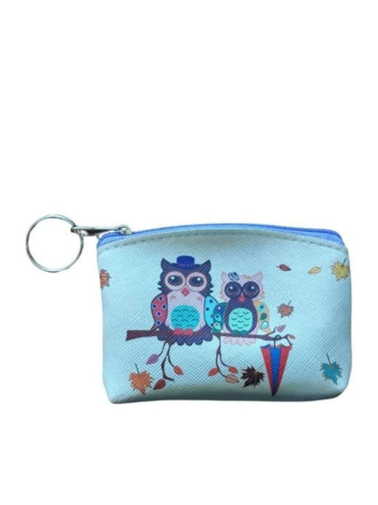 Kids Wallet with Coins with Zipper & Keychain Light Blue