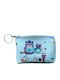 Kids Wallet with Coins with Zipper & Keychain Light Blue