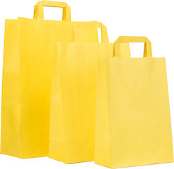 Хартиени торби за опаковане с Дръжка Жълти 29x22x10см. 300бр