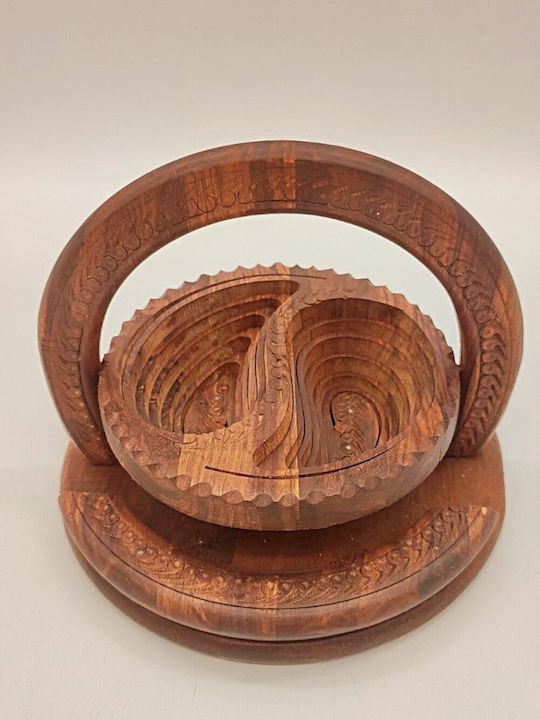 Ξύλινη Ορντεβιέρα 2 Θέσεων Καφέ Ø20xY20cm Π20xΜ20xΥ20cm