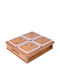 Giftland Ceramic Dessert Divided Serving Tray with 4 Slots Beige Ø24.5cmxY24.5cm 24.5x24.5x24.5cm