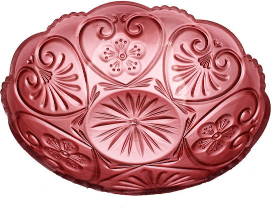 Plastic Salad Bowl Pink 23x23cm