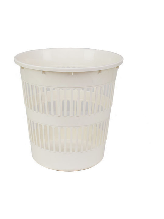 Office Plastic Waste Bin White 28x28x28cm