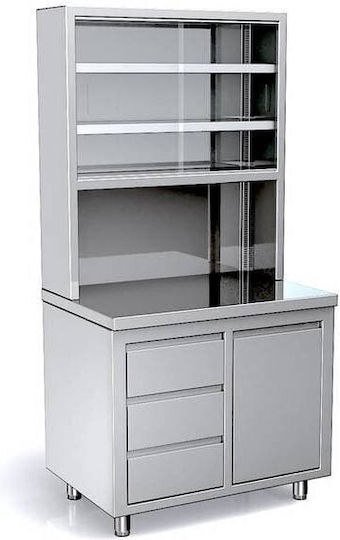 ArtSteel Dulap de pregătire cu uși deschise și sertare 90x70x200cm