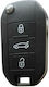 Car Key Shell with Blade with 3 Buttons for Peugeot
