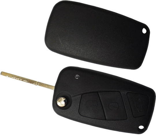 Foldable Car Key Shell with Blade with 3 Buttons for Fiat