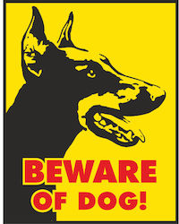 Sign Caution Dog 20x20cm.