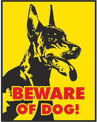 Sign Caution Dog 23x23.5cm.