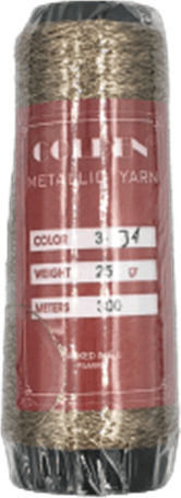 Golden Thread Embroidery Metallic Yarn in Gold color 300m