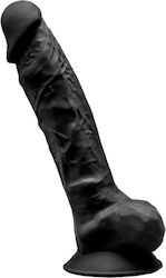SilexD Realistisches Dildo mit Hoden und Saugnapf Schwarz 23cm
