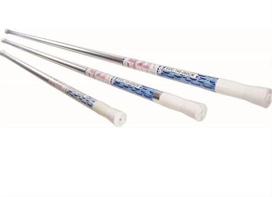 Import Hellas Pliere Bară de Perdea de Duș Drepti Stabilă Metal Albă 70-120εκ.
