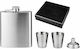 Hip Flask Set Sticlă Oțel inoxidabil cu Pahare de Shot & Pâlnie Argintiu 210ml