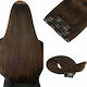 Piese de păr cu Clip cu Păr Natural Remy în Lumină Castan Culoare 4 55cm No 4 7buc
