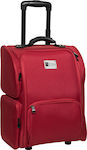 Fabric Cosmetic Case Wheeled Red H45xW39xD24cm