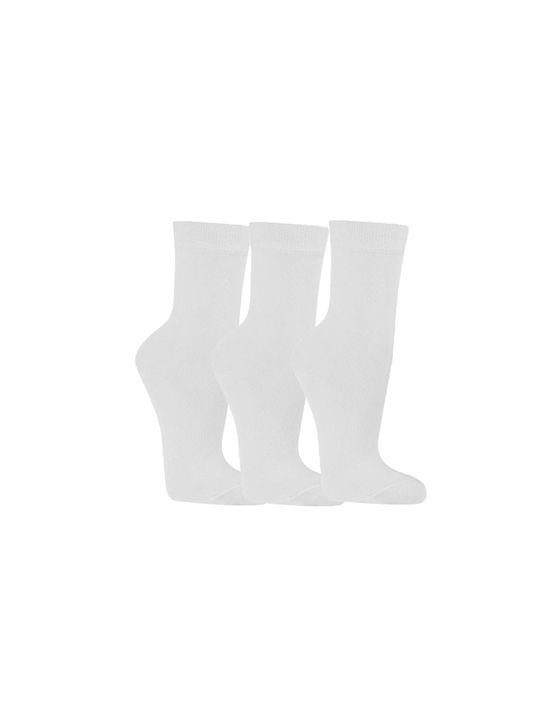 FMS Damen Einfarbige Socken Weiß 3Pack