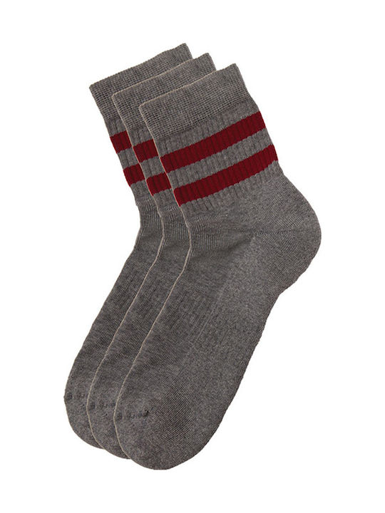 ME-WE Men's Solid Color Socks Gray 3Pack