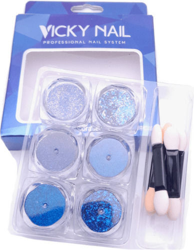Vicky Glitter για Νύχια σε Μπλε Χρώμα 6τμχ