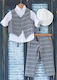 Mak Boys Baptism Suit with Vest Gray