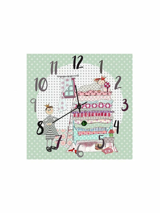 Colourbox Kids Παιδικό Ρολόι Τοίχου Ξύλινο 31x31cm