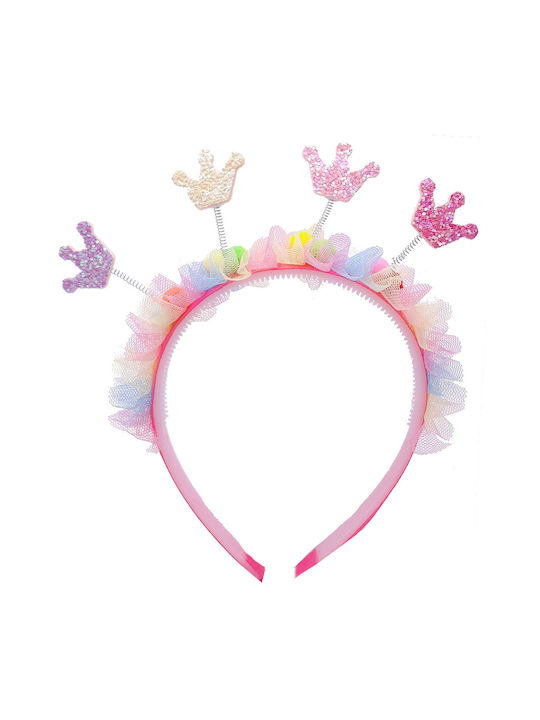 Pink Kids Headband with Crown