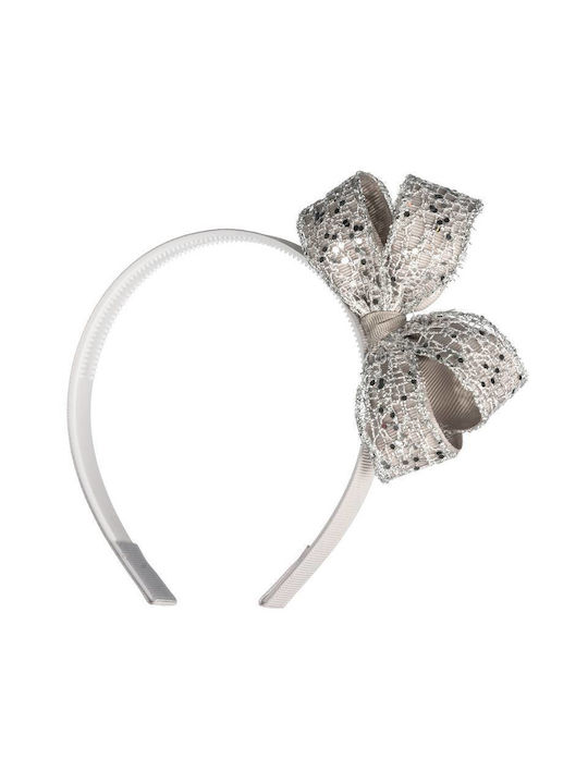 Mom & Dad Silver Kids Headband with Bow