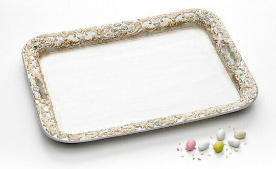 fotiadis Wedding Tray made of Wood White 1pcs