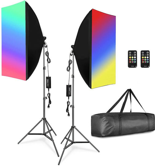 Irisfot Би-колор RGB Регулируем Комплект LED Комплект За Осветление 3200 - 5500K 200W