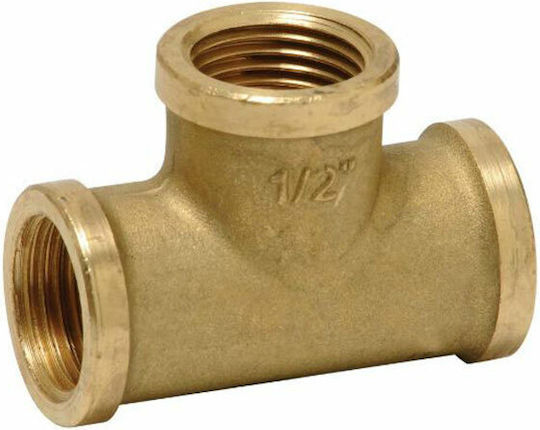 Pipe Tee Brass 1/2" 003-024-002
