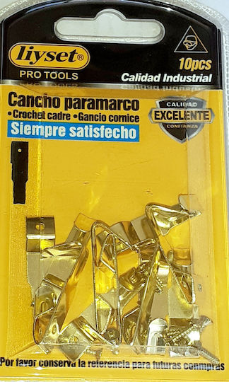 Liyset 155744 Gănci de Tablou Metalice Auriu 10buc
