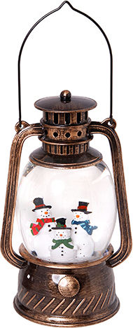 Ornament de Crăciun Lanternă Luminat cu Om de Zăpadă 12x12x20cm 1buc