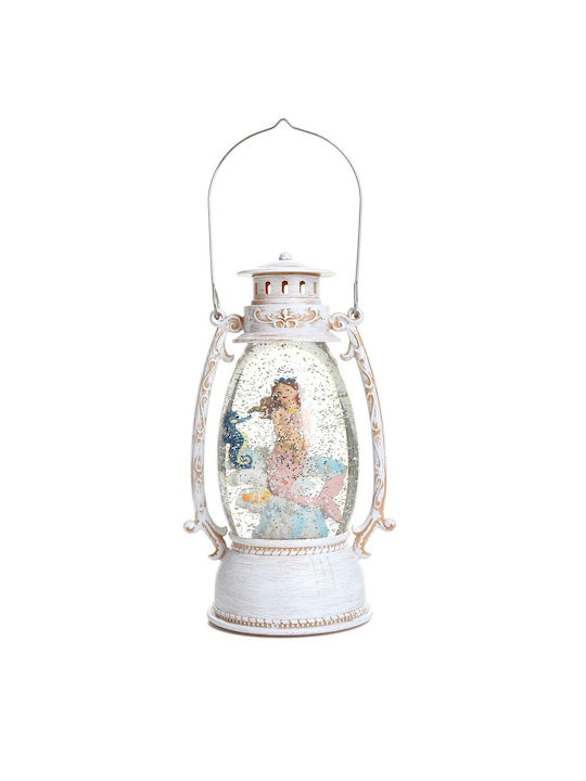 Christmas Beige Battery Lantern 11cm