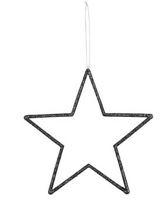 Plastic Christmas Decorative Pendant Star 24.5x24.5x24.5cm Black