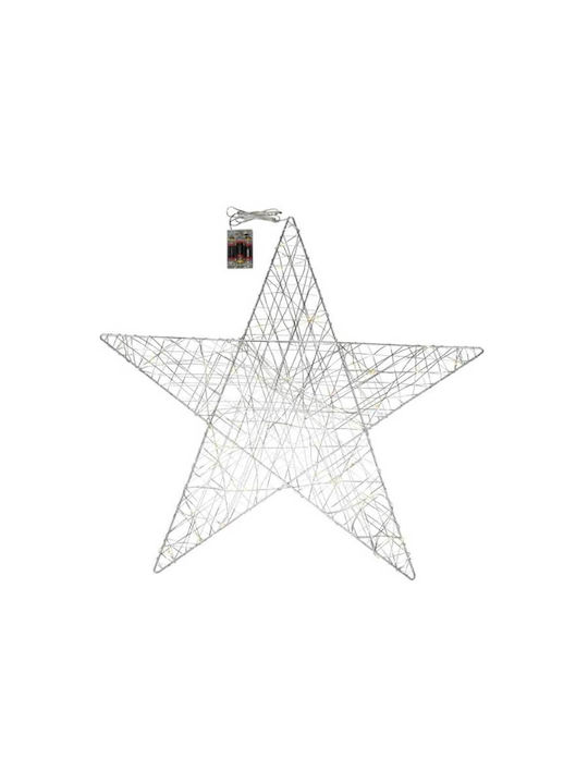 Plastic Illuminated Christmas Decorative Pendant Star 67x70cm Silver