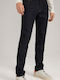 Mitch Men's Elastic Jeans Pants With Slim Narrow Fit Navy Blue
