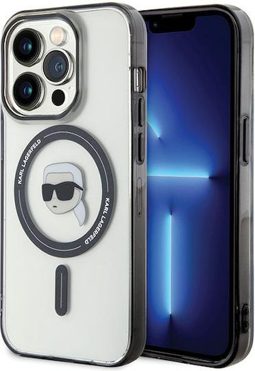 Karl Lagerfeld Karl`s Head Magsafe Umschlag Rückseite Kunststoff Transparent (iPhone 15 Pro)