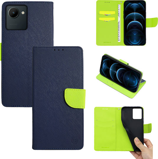 Sonique Book Δερματίνης Navy Μπλε (Realme C30)