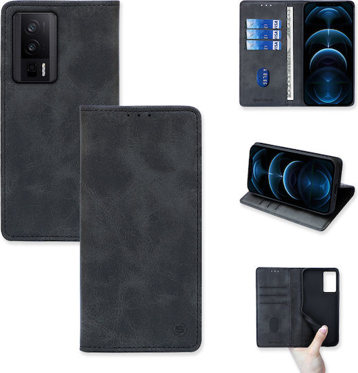 Sonique Book Δερματίνης Μαύρο (Poco F5 Pro)