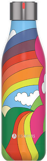 Les Artistes Rainbow Stainless Steel Thermos Bottle 500ml Light Blue
