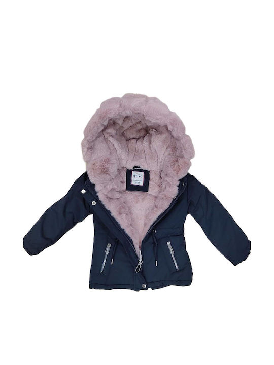 Kinder Freizeitjacke mit Futter & Kapuze Rosa