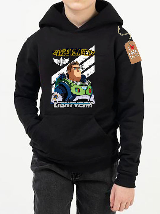 Bluza Pentru Copii Cu Glugă Neagră Lightgear